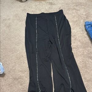 Black Pants with Rhinestone Detailing